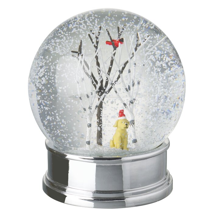 The Seasonal Aisle Snow Globe Dog with Hat On Wayfair.co.uk